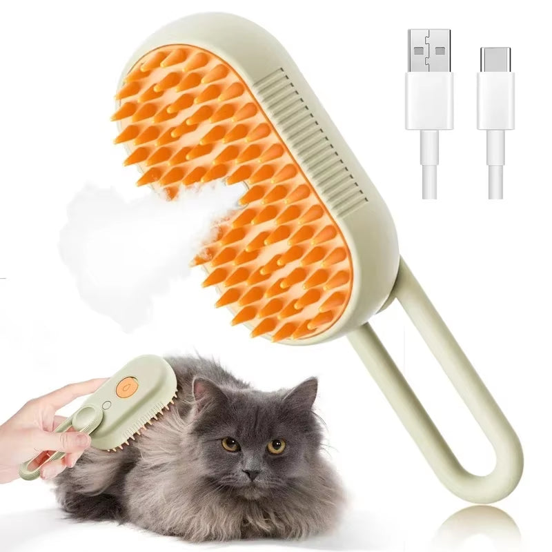 The Purr-fect Pet Hair Remover Kit: The Ultimate Dog & Cat Grooming Brush That Sprays Away Fur and Massages Your Furry Friends!