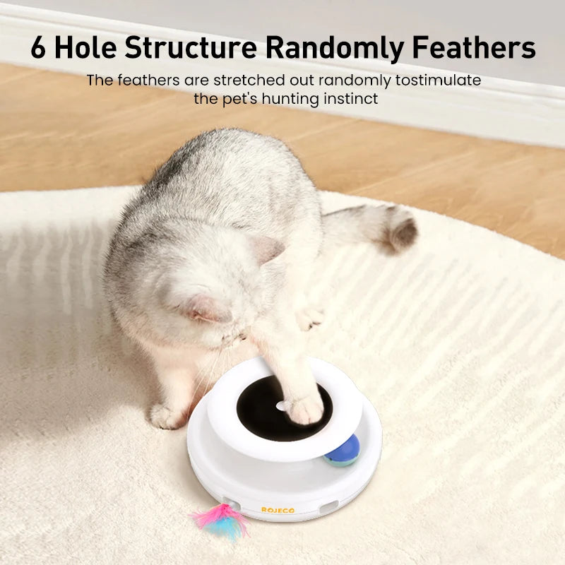 Get Your Purr-fect Playmate: The 2-in-1 Automatic Feather Ball Toy That's Furr-real Fun for Cats and Dogs with 5 Wacky Interactive Modes!