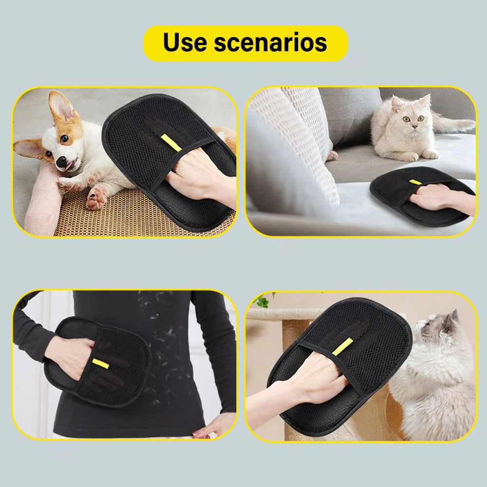 Pet Grooming Gloves Hair Remover Brush Removing Dog Cat Hair from Sofa Carpet Clothes
