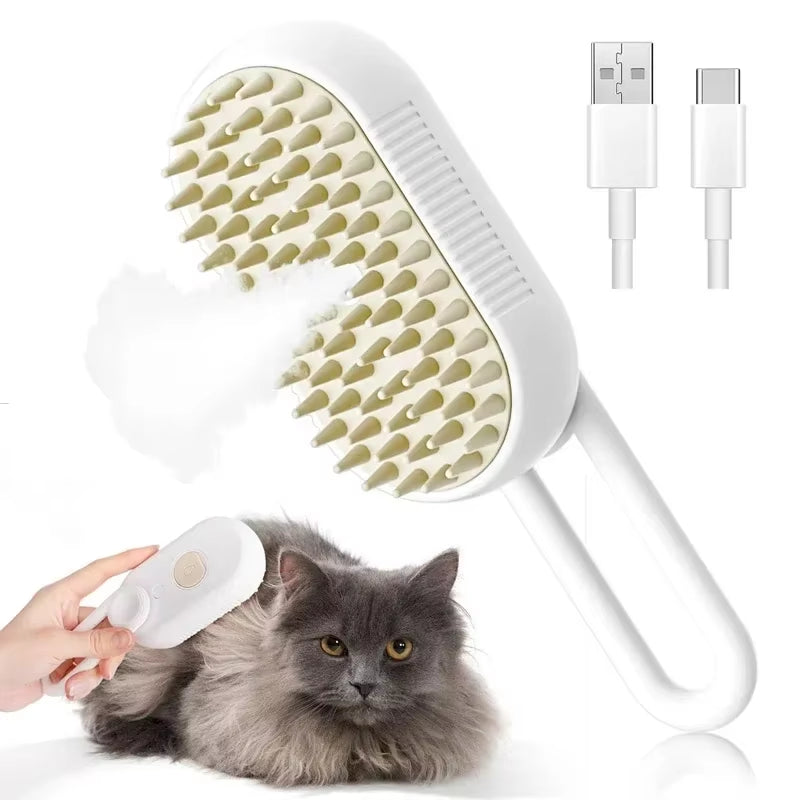 The Purr-fect Pet Hair Remover Kit: The Ultimate Dog & Cat Grooming Brush That Sprays Away Fur and Massages Your Furry Friends!