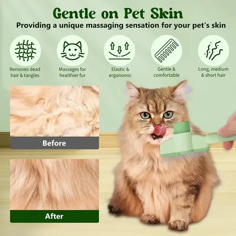 The Purr-fect Pet Hair Remover Kit: The Ultimate Dog & Cat Grooming Brush That Sprays Away Fur and Massages Your Furry Friends!