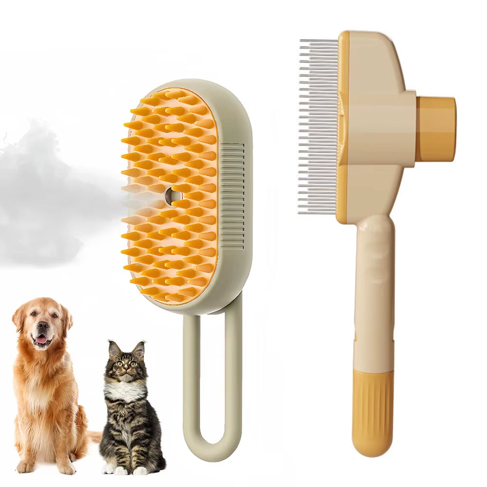 The Purr-fect Pet Hair Remover Kit: The Ultimate Dog & Cat Grooming Brush That Sprays Away Fur and Massages Your Furry Friends!