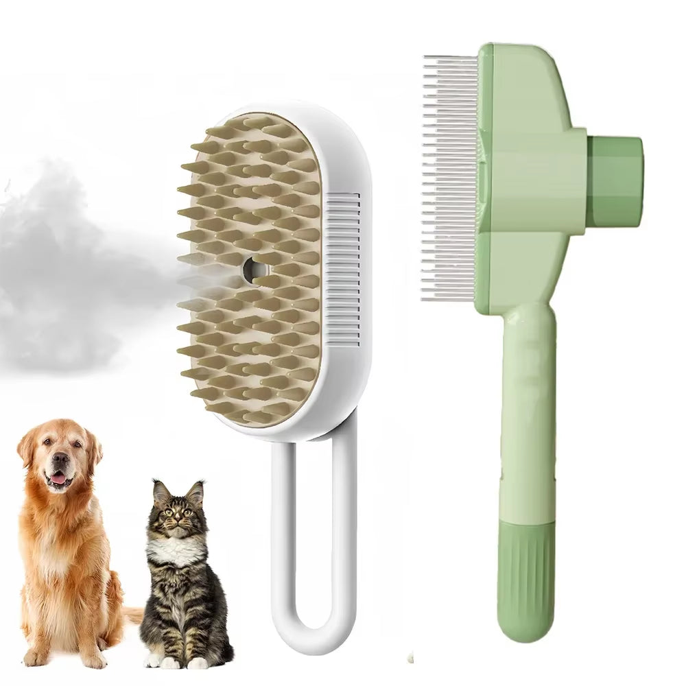 The Purr-fect Pet Hair Remover Kit: The Ultimate Dog & Cat Grooming Brush That Sprays Away Fur and Massages Your Furry Friends!