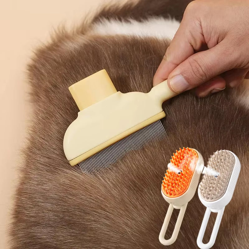 The Purr-fect Pet Hair Remover Kit: The Ultimate Dog & Cat Grooming Brush That Sprays Away Fur and Massages Your Furry Friends!